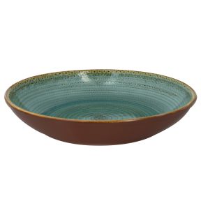 Assiette coupe creuse rond bleu porcelaine vitrifiée Ø 36,2 cm Twirl Rak