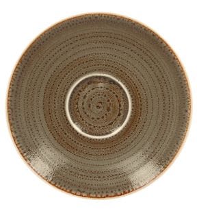 Sous tasse à café rond brun porcelaine vitrifiée Ø 17 cm Twirl Rak