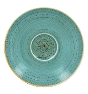 Sous tasse à café rond bleu porcelaine vitrifiée Ø 17 cm Twirl Rak