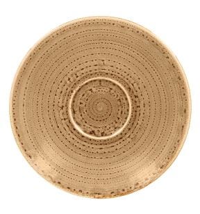 Sous tasse à café rond marron porcelaine vitrifiée Ø 17 cm Twirl Rak