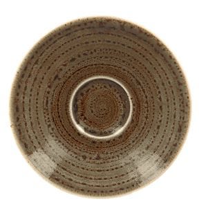 Sous tasse à espresso rond brun porcelaine vitrifiée Ø 12,5 cm Twirl Rak