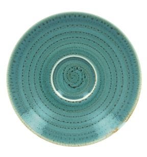 Sous tasse à espresso rond bleu porcelaine vitrifiée Ø 12,5 cm Twirl Rak