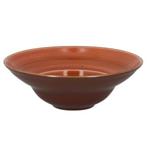 Assiette extra creuse rond orange porcelaine vitrifiée Ø 22,7 cm Twirl Rak
