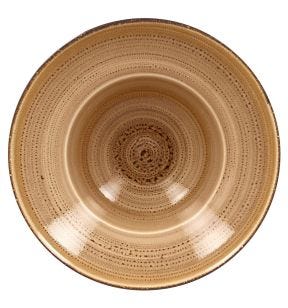 Assiette extra creuse rond beige porcelaine vitrifiée Ø 26,1 cm Twirl Rak