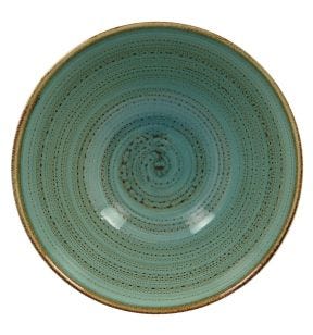 Slakom rond turquoise verglaasd Ø 20.2 Twirl Rak