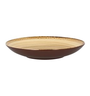 Assiette coupe creuse rond beige porcelaine vitrifiée Ø 22,2 cm Twirl Rak