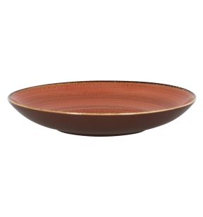 Assiette coupe creuse rond orange porcelaine vitrifiée Ø 22,2 cm Twirl Rak