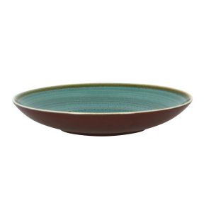 Assiette coupe creuse rond bleu porcelaine vitrifiée Ø 22,2 cm Twirl Rak