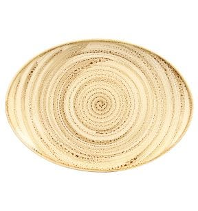 Plat ovale beige porcelaine vitrifiée 32 cm Twirl Rak