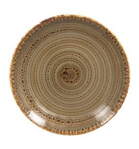 Assiette coupe plate rond brun porcelaine vitrifiée Ø 15 cm Twirl Rak