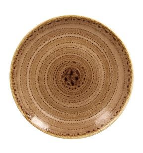 Assiette coupe plate rond marron porcelaine vitrifiée Ø 15 cm Twirl Rak