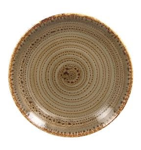 Assiette coupe plate rond brun porcelaine vitrifiée Ø 17,9 cm Twirl Rak