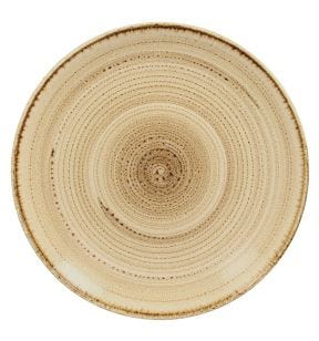 Assiette coupe plate rond beige porcelaine vitrifiée Ø 17,9 cm Twirl Rak