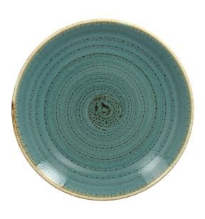 Assiette coupe plate rond bleu porcelaine vitrifiée Ø 17,9 cm Twirl Rak