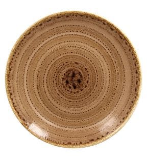 Assiette coupe plate rond marron porcelaine vitrifiée Ø 17,9 cm Twirl Rak