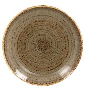 Assiette coupe plate rond brun porcelaine vitrifiée Ø 20,9 cm Twirl Rak