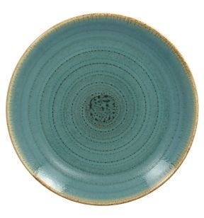 Assiette coupe plate rond bleu porcelaine vitrifiée Ø 20,9 cm Twirl Rak