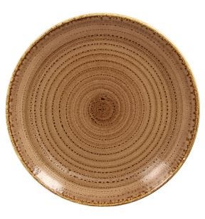 Assiette coupe plate rond marron porcelaine vitrifiée Ø 20,9 cm Twirl Rak
