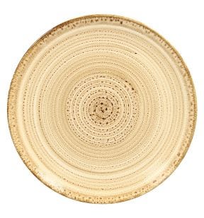 Assiette coupe plate rond beige porcelaine vitrifiée Ø 24 cm Twirl Rak