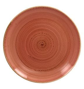 Assiette coupe plate rond orange porcelaine vitrifiée Ø 24 cm Twirl Rak
