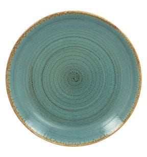 Assiette coupe plate rond bleu porcelaine vitrifiée Ø 24 cm Twirl Rak