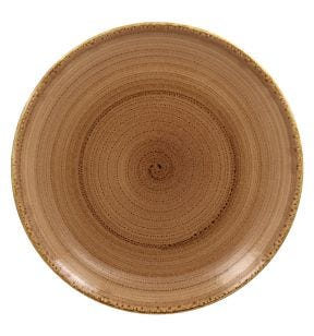 Assiette coupe plate rond marron porcelaine vitrifiée Ø 26,7 cm Twirl Rak