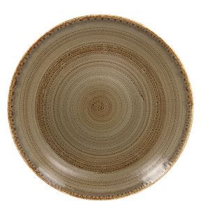 Assiette coupe plate rond brun porcelaine vitrifiée Ø 29,3 cm Twirl Rak
