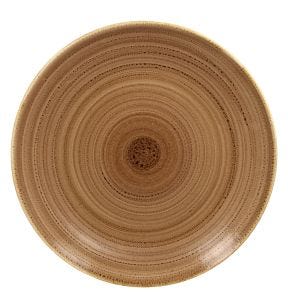 Assiette coupe plate rond marron porcelaine vitrifiée Ø 29,3 cm Twirl Rak