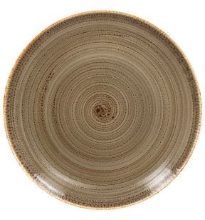 Assiette coupe plate rond brun porcelaine vitrifiée Ø 30,7 cm Twirl Rak