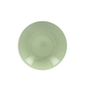Assiette coupe creuse rond vert porcelaine vitrifiée Ø 22,2 cm Vintage Rak