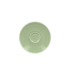 Sous-tasse à thé rond vert porcelaine vitrifiée Ø 15 cm Vintage Rak