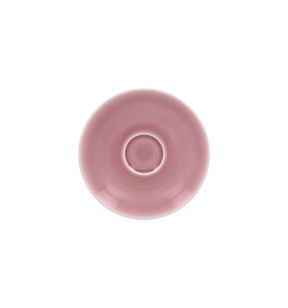 Schoteltje ontbijtkop rond roze verglaasd Ø 17 Vintage Rak