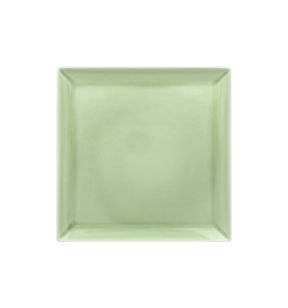 Assiette coupe plate carré vert porcelaine vitrifiée 30,5x30,5 cm Vintage Rak