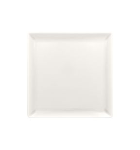 Assiette coupe plate carré blanc porcelaine vitrifiée 27,2x27,2 cm Vintage Rak