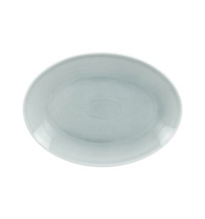 Plat ovale bleu porcelaine vitrifiée 36 cm Vintage Rak