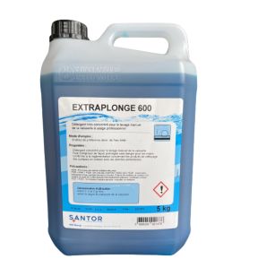 Détergent concentré pour le lavage de la vaisselle à la main 5 KG Extraplonge 600 Santor