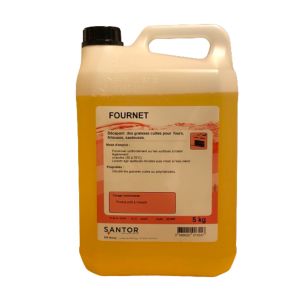 Détergent dégraissant alcalin pour le décapage des graisses cuites 5 KG Fournet Santor