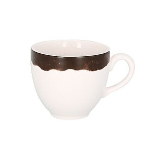 Tasse à déjeuner marron porcelaine vitrifiée 28 cl Ø 9 cm Woodart Rak