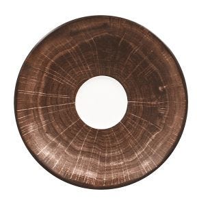 Sous tasse à thé marron porcelaine vitrifiée Ø 15 cm Woodart Rak