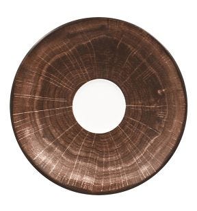 Sous tasse à déjeuner marron porcelaine vitrifiée Ø 17 cm Woodart Rak