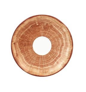 Sous tasse à déjeuner brun porcelaine vitrifiée Ø 17 cm Woodart Rak