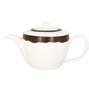 Théière avec couvercle brun porcelaine vitrifiée 40 cl Ø 11,2 cm Woodart Rak