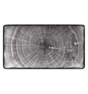 Assiette plate rectangulaire gris porcelaine vitrifiée 33,8x18,3 cm Woodart Rak