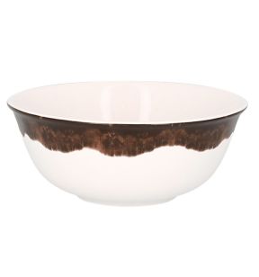 Bol rond marron porcelaine vitrifiée Ø 16 cm Woodart Rak