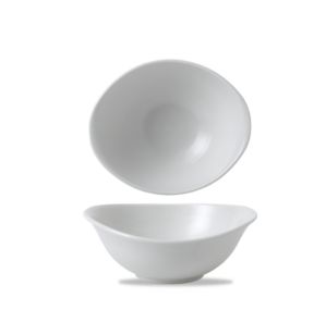 Saladier ovale blanc porcelaine vitrifiée 17,4 cm White Dudson