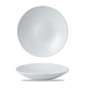 Assiette creuse organique blanc porcelaine vitrifiée Ø 28 cm White Dudson