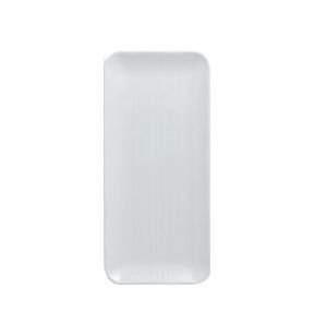 Assiette rectangulaire organique blanc porcelaine vitrifiée 35x16 cm White Dudson