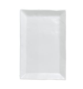 Assiette coupe plate rectangulaire blanc porcelaine vitrifiée 28,7x19 cm White Dudson