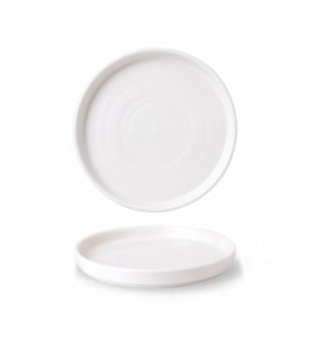 Assiette à bord droit rond blanc porcelaine vitrifiée Ø 21 cm Vellum Churchill