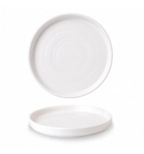 Assiette à bord droit rond blanc porcelaine vitrifiée Ø 26 cm Vellum Churchill